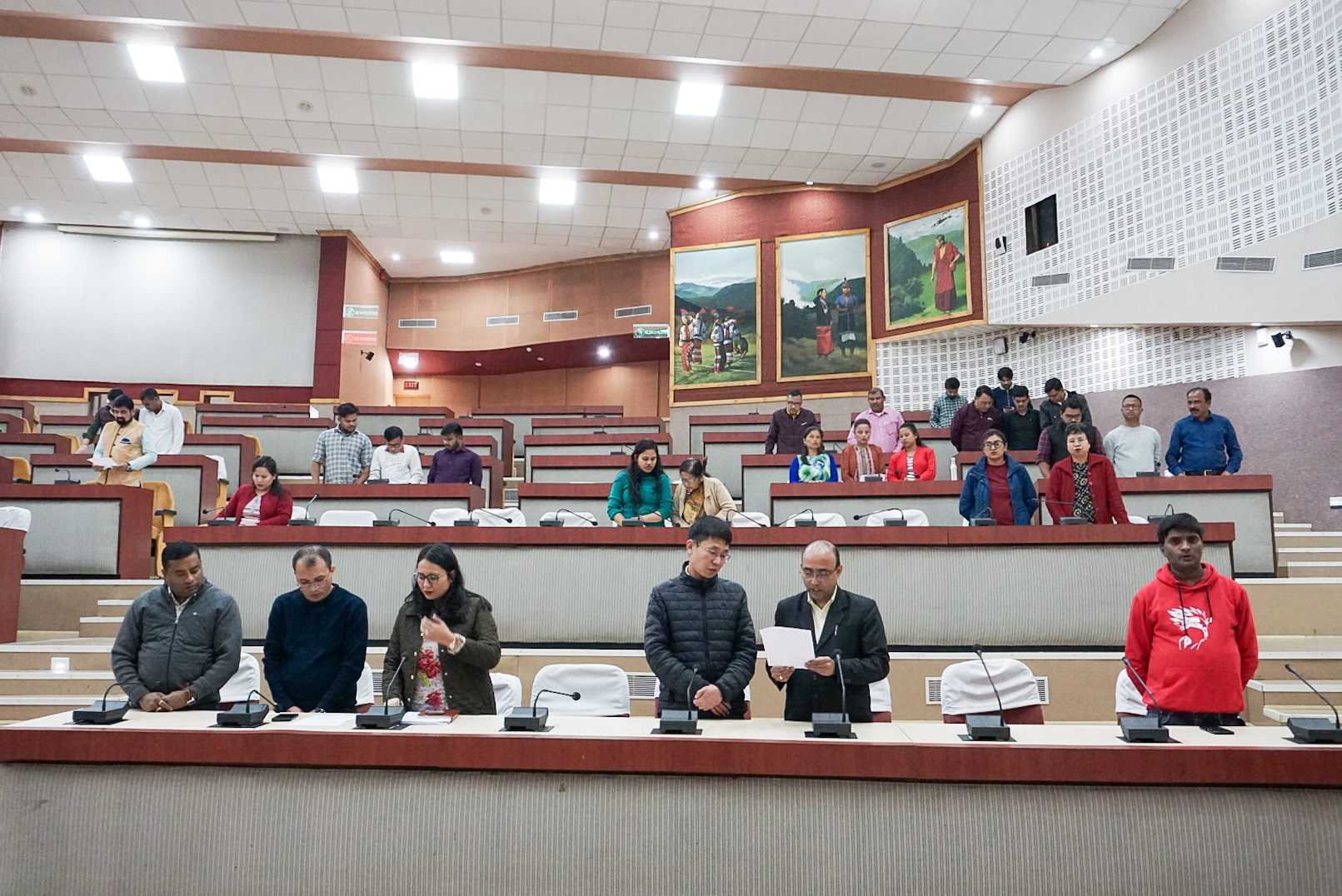 Officers and staff of the Secretariat taking the Integrity P