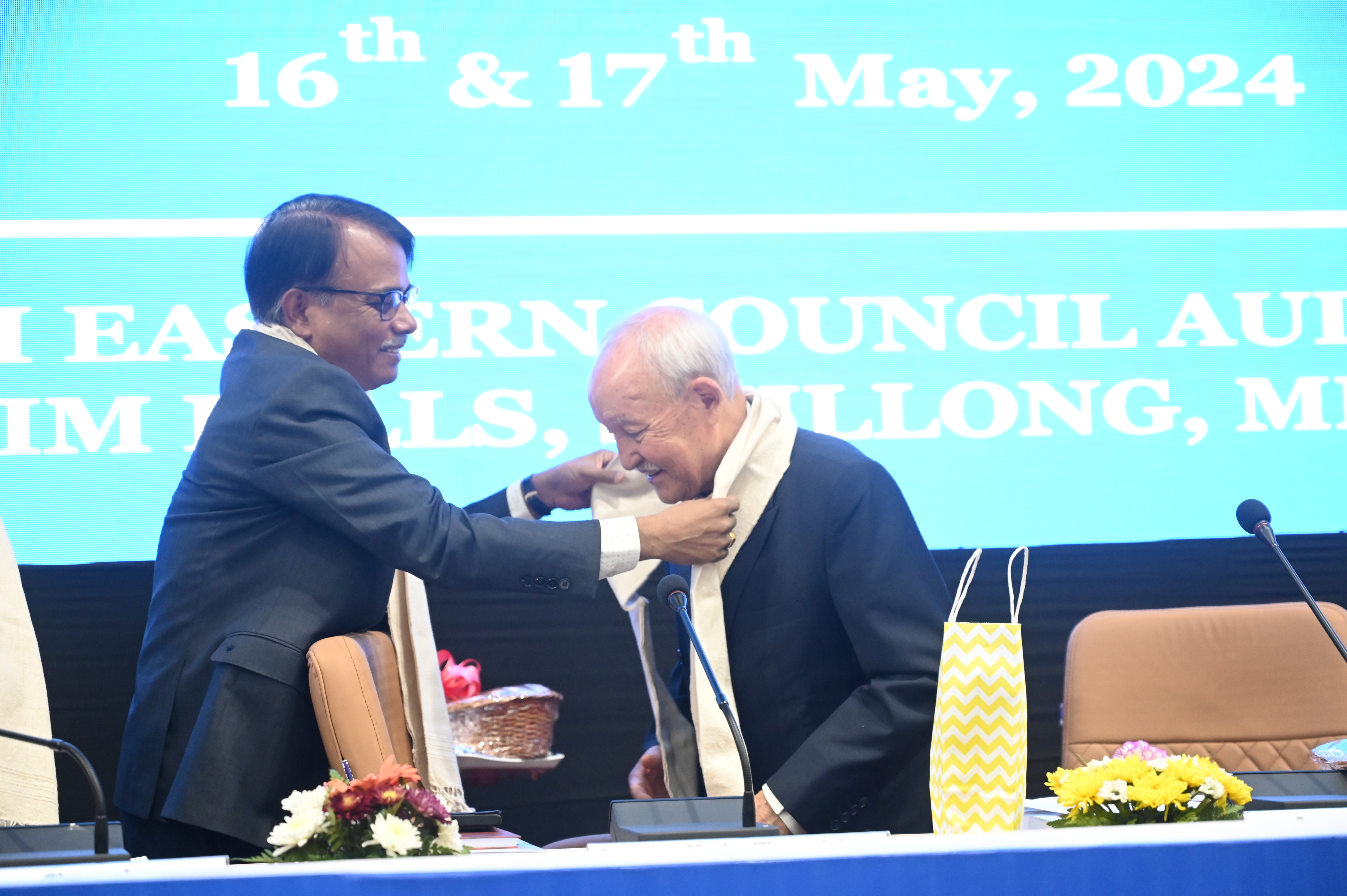 Member, NEC Sh. Tenzing Norbu Thongdok is being welcomed by