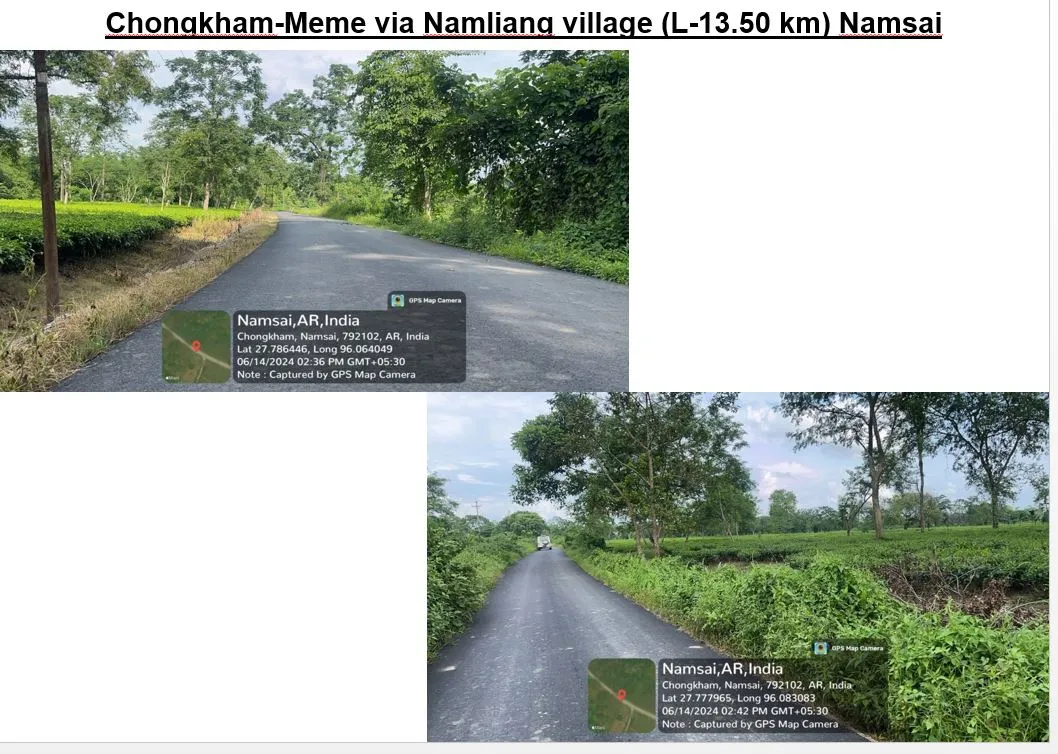 Chongkham-Meme via Namliang village (L-13.50 km) Namsai
