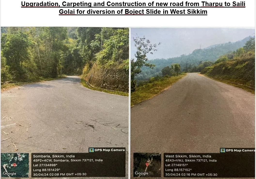 Upgradation, Carpeting and Construction of new road from Tha